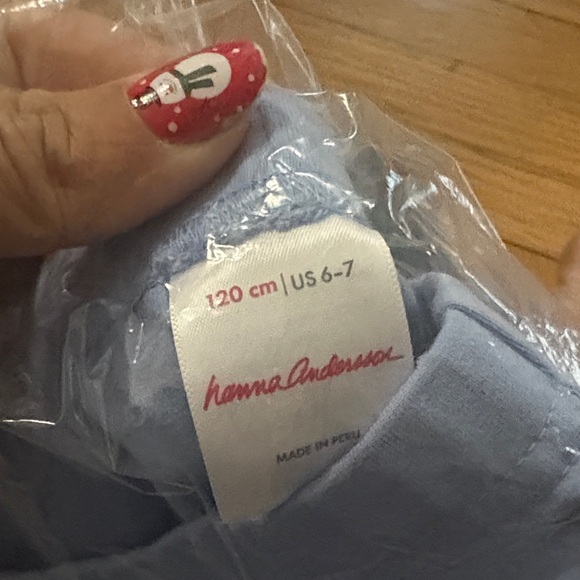 Hanna Andersson Light Blue Shorts size 6-7 - Picture 2 of 4